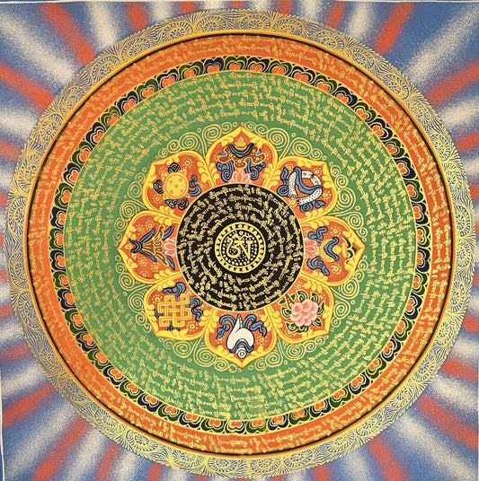 346. Mantra Mandala Thangka (Thanka). Free Brocade / Free Shipping.