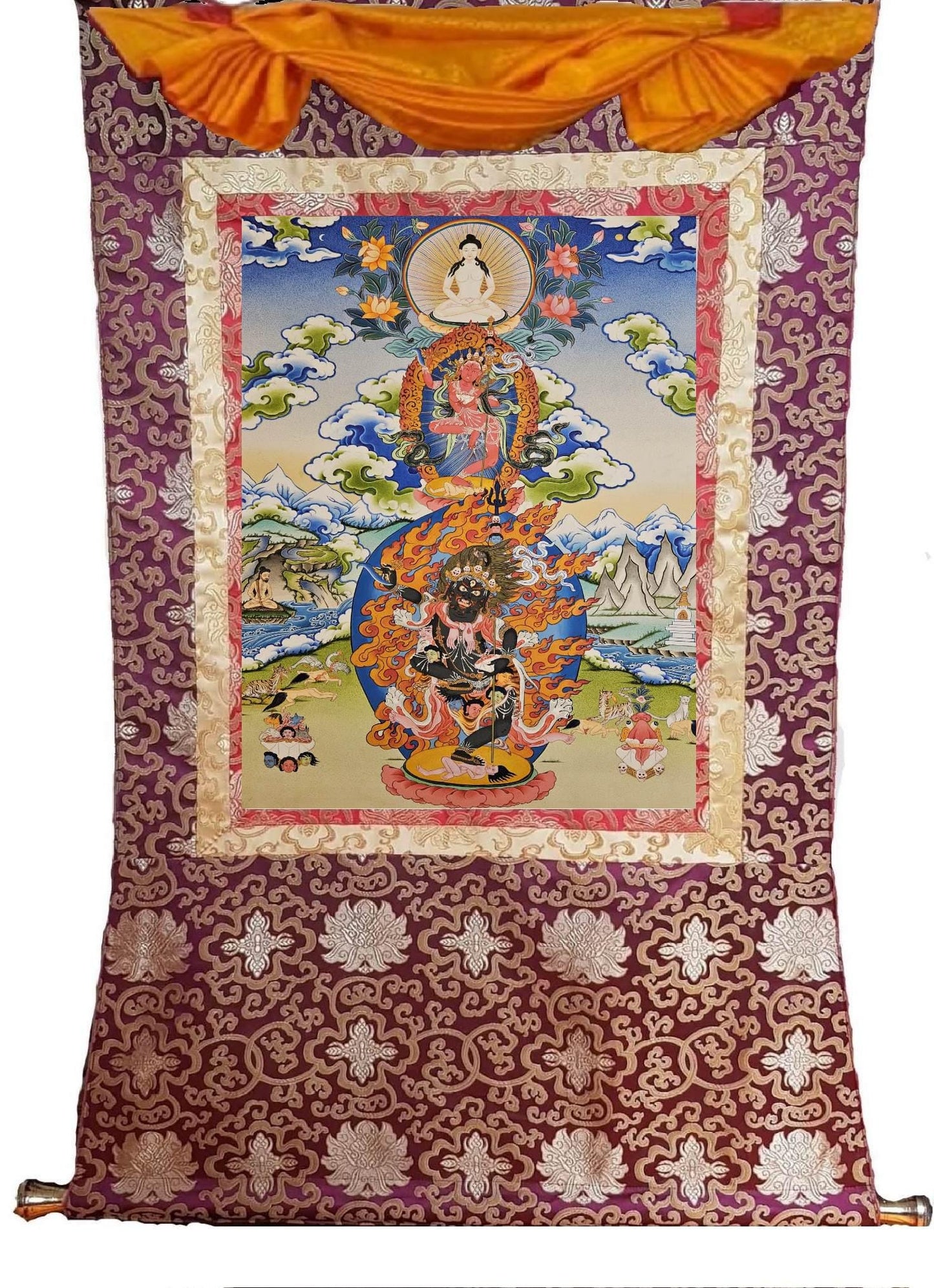 354. Trikaya (Troma Nagmo, Dorje Phagmo, Tapihritsa) Thangka (Thanka). Free Brocade / Free Shipping.