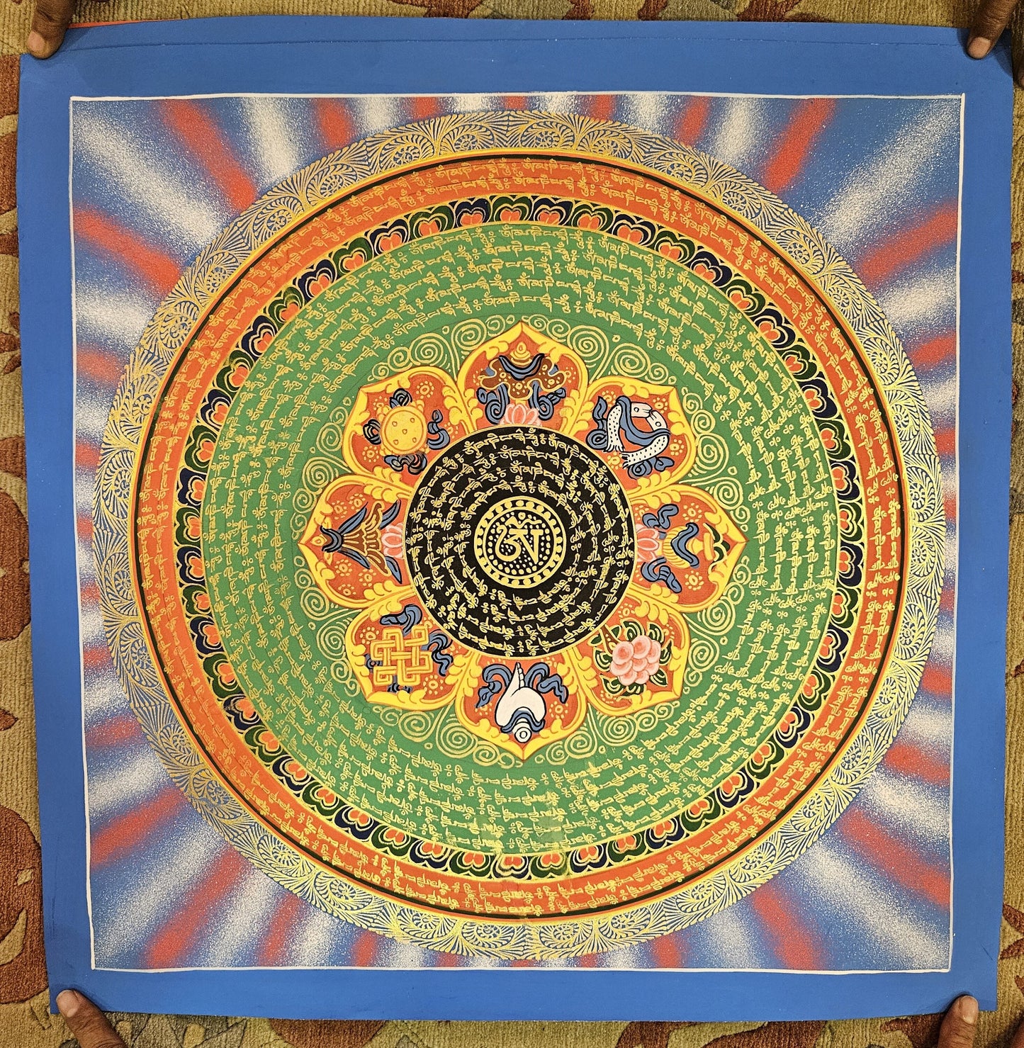 346. Mantra Mandala Thangka (Thanka). Free Brocade / Free Shipping.