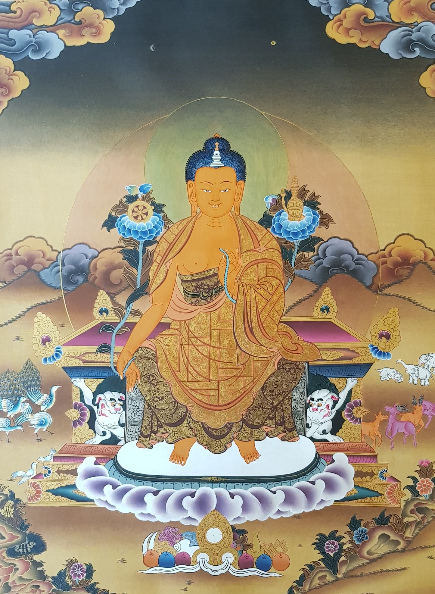 77. Maitreya (Metteyya) Buddha Thangka (Thanka). Free Brocade / Free Shipping.