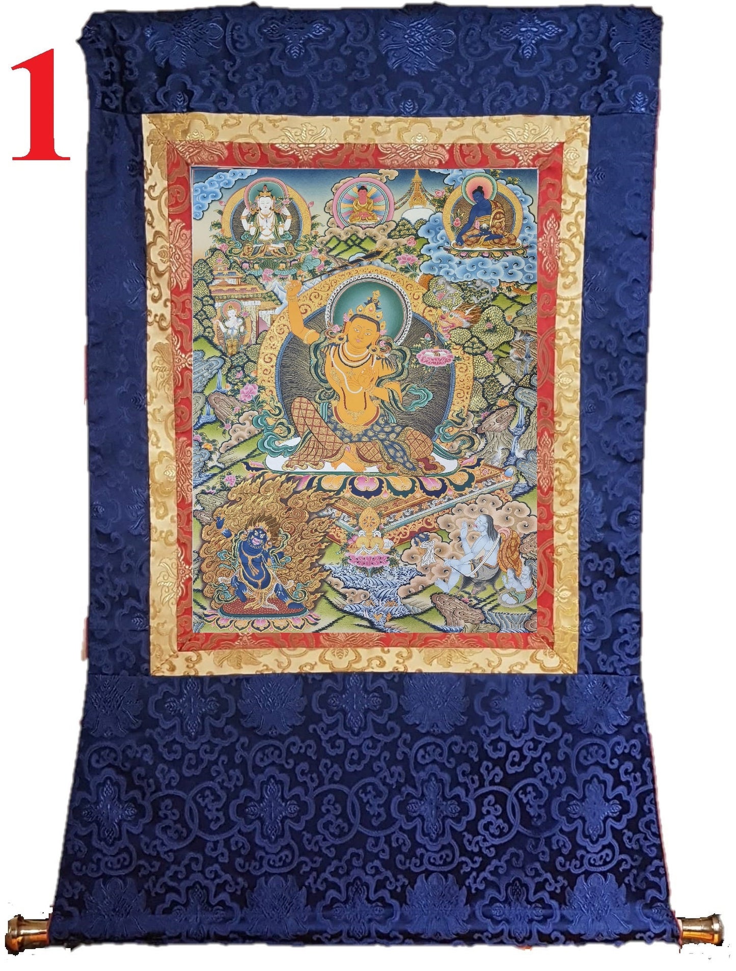 192. Manjushree (Manjushri) Thangka (Thanka). Free Brocade / Free Shipping.