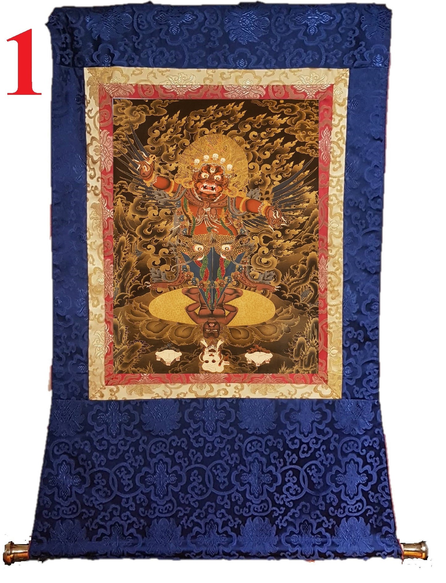 20. Guru Dragpur Thangka (Thanka) Painting. Free Brocade / Free Shipping.