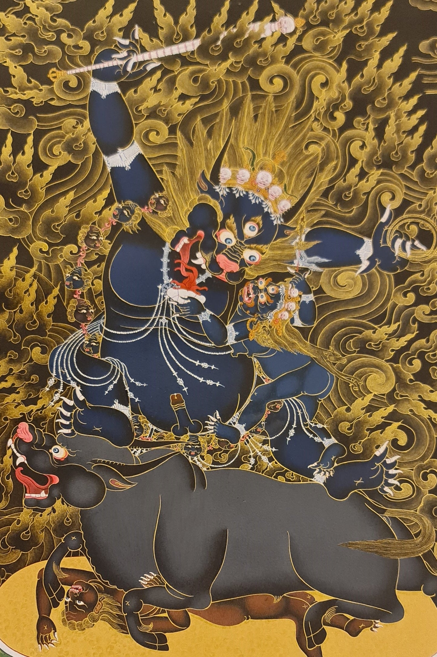 237. Kalarupa Yamaraja Thangka (Thanka). Free Brocade / Free Shipping.