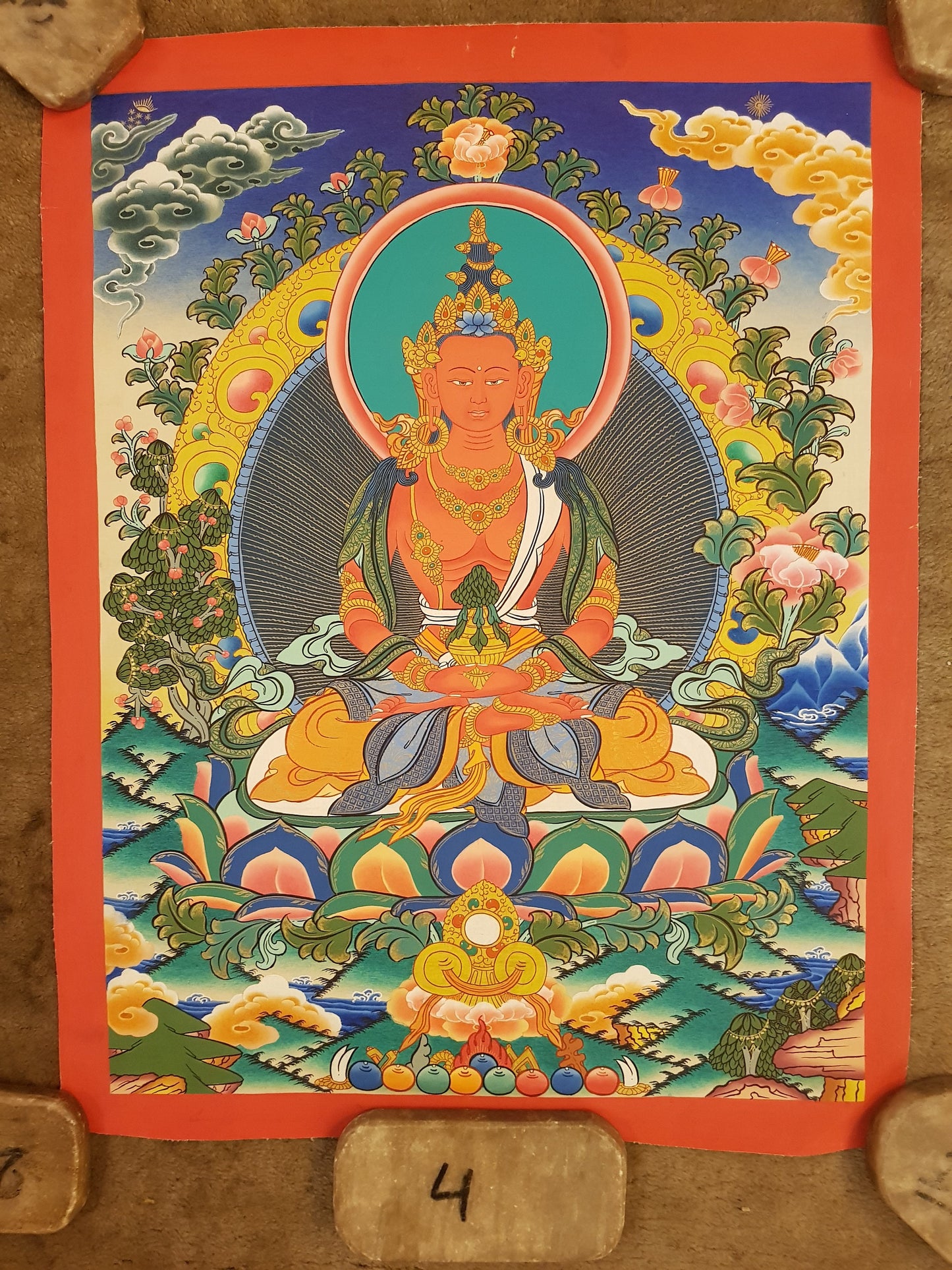 33. Amitayus Thangka (Thanka). Free Brocade / Free Shipping.