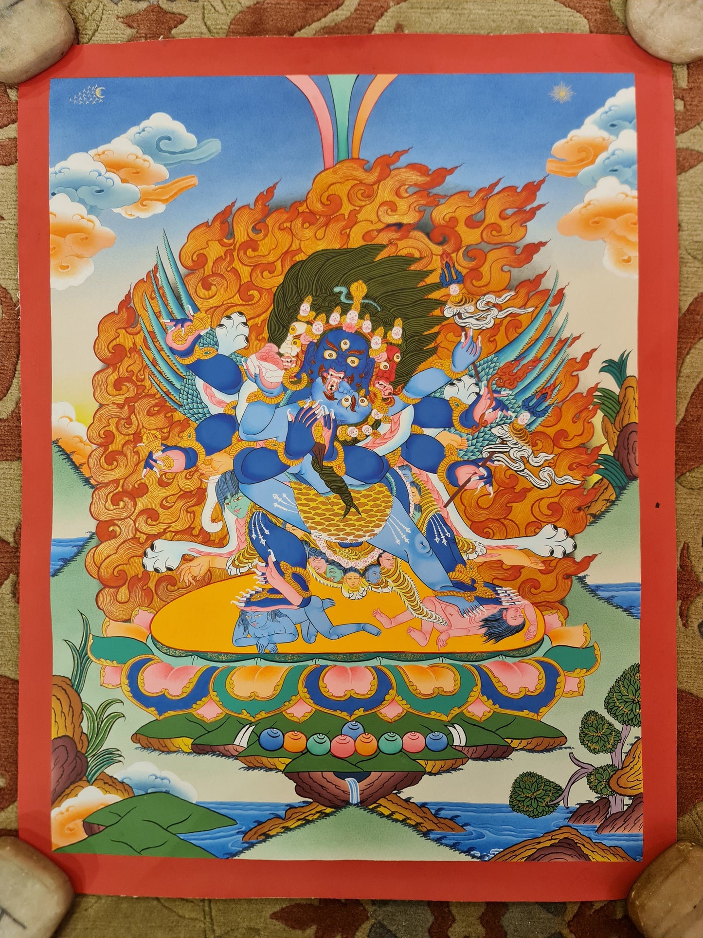 131. Vajra Kilaya (Dorje Phurba) Thanka (Thangka). Free Brocade / Free Shipping.