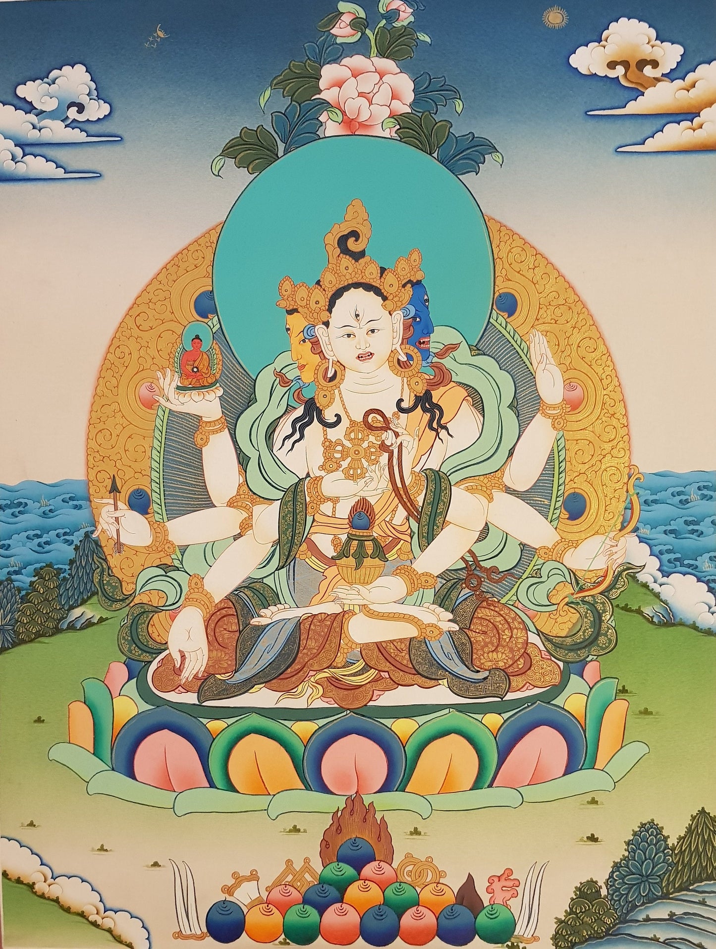 99. Namgyalma Thangka (Thanka).  Free Brocade / Free Shipping.