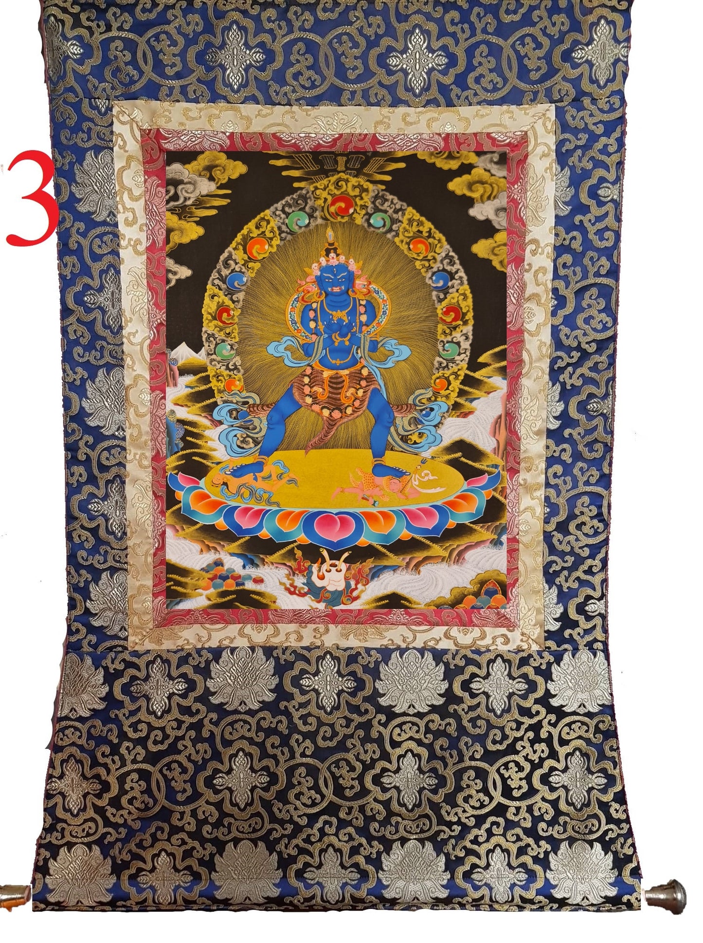 289. Two-Armed Heruka Chakrasamvara Thangka (Thanka). Free Brocade / Free Shipping.