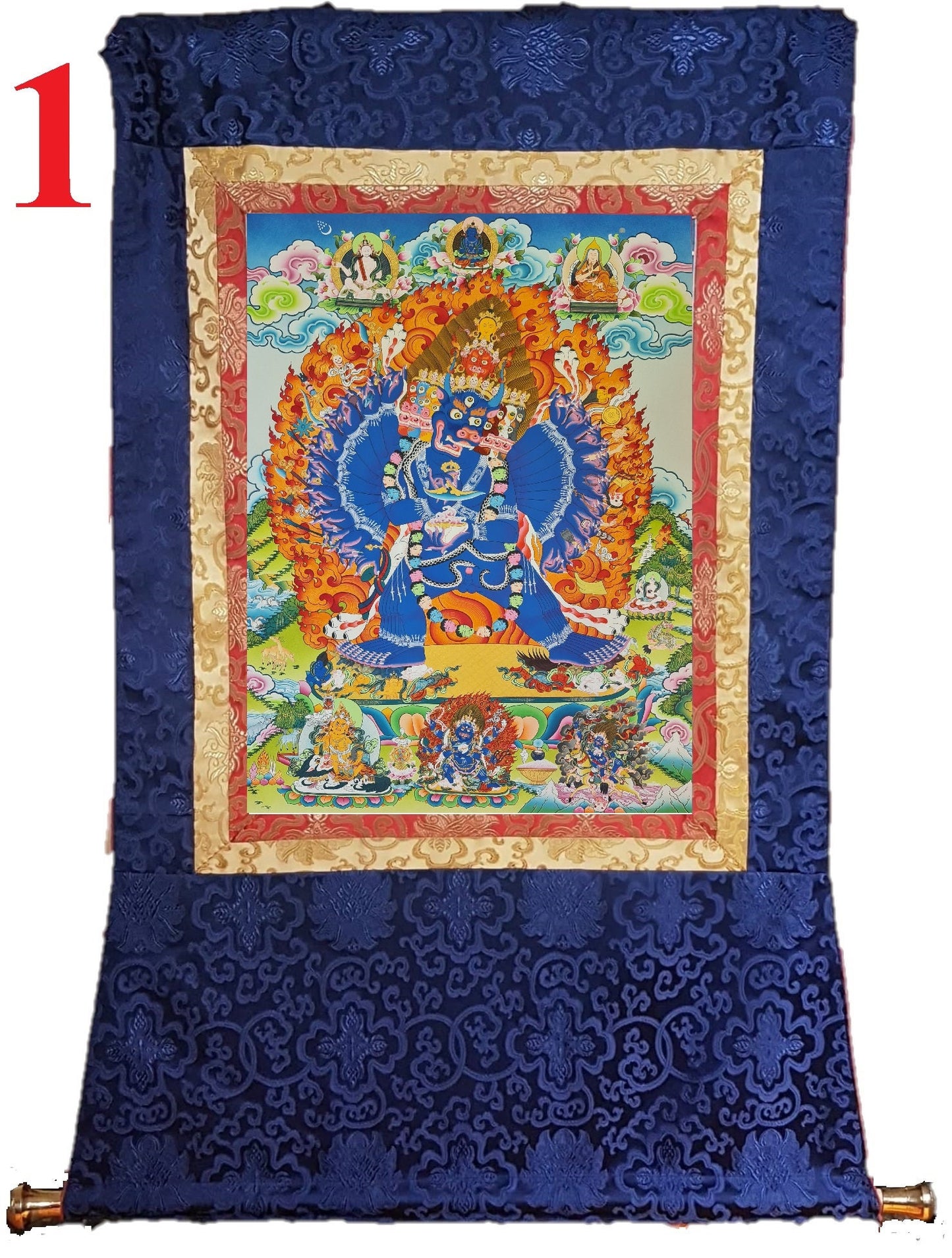 186. Yamantaka Thanka (Thangka).  Free Brocade / Free Shipping.
