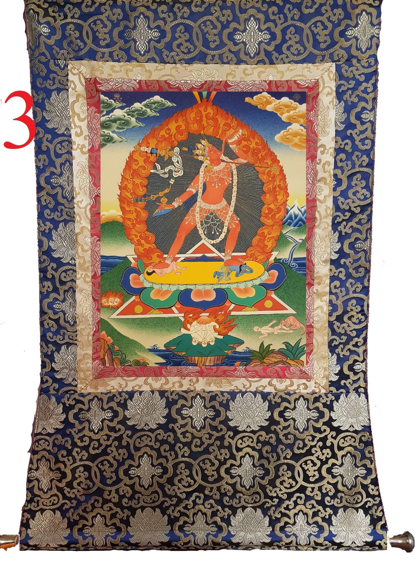 140. Vajrayogini Thangka (Thanka). Free Brocade / Free Shipping.