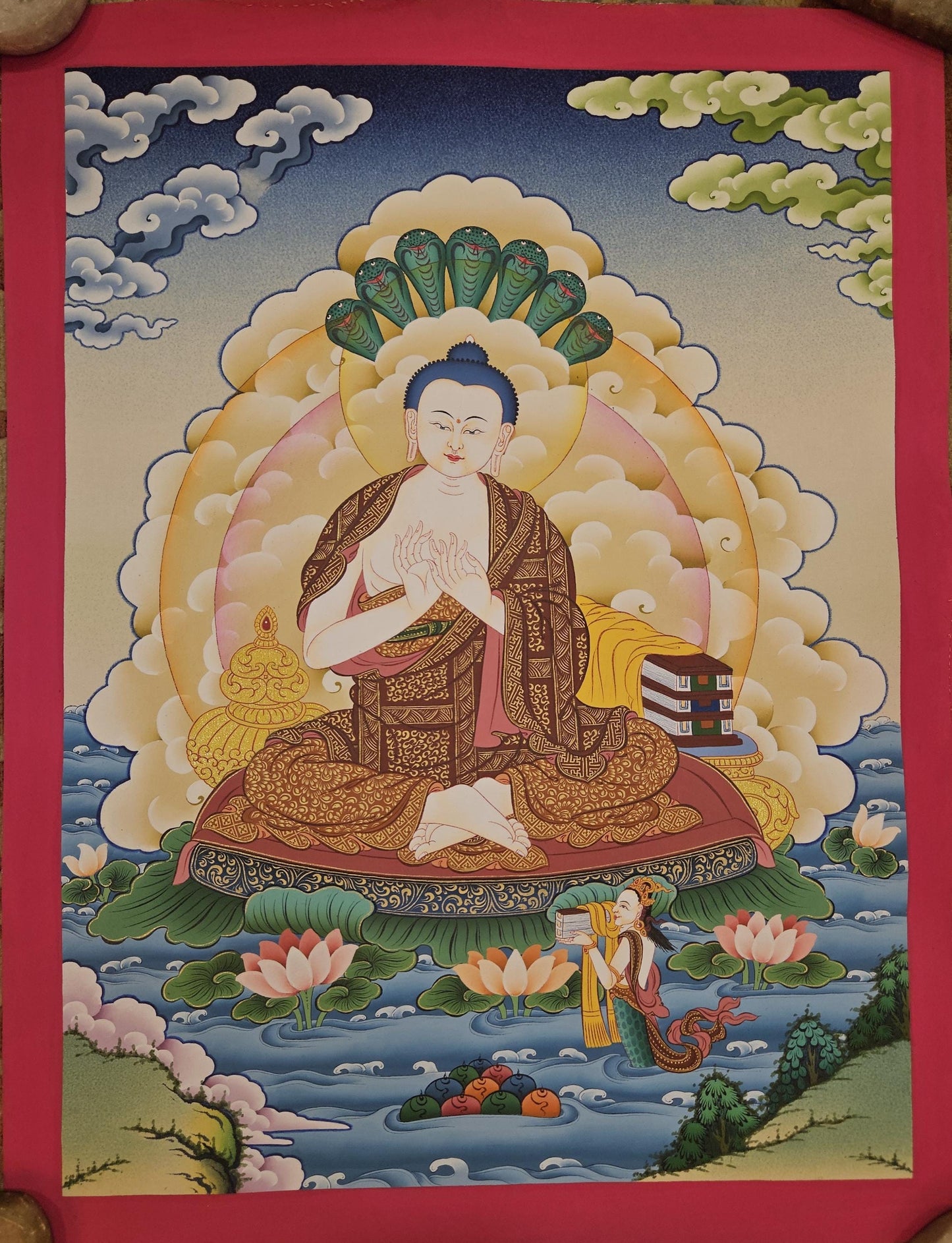 399. Nagarjuna Thangka (Thanka). Free Brocade / Free Shipping.