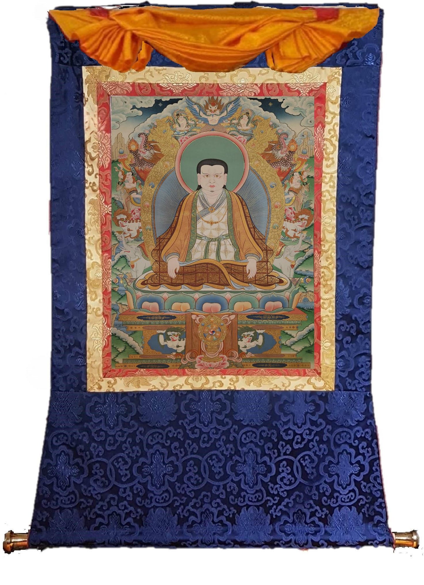 386. High Quality Marpa Lotsawa Thangka (Thanka).  Free Brocade / Free Shipping.