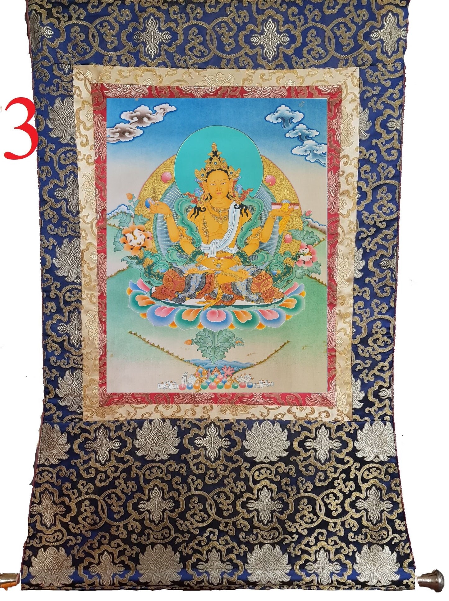 173. Prajnaparamita Thangka (Thanka). Free Brocade / Free Shipping.