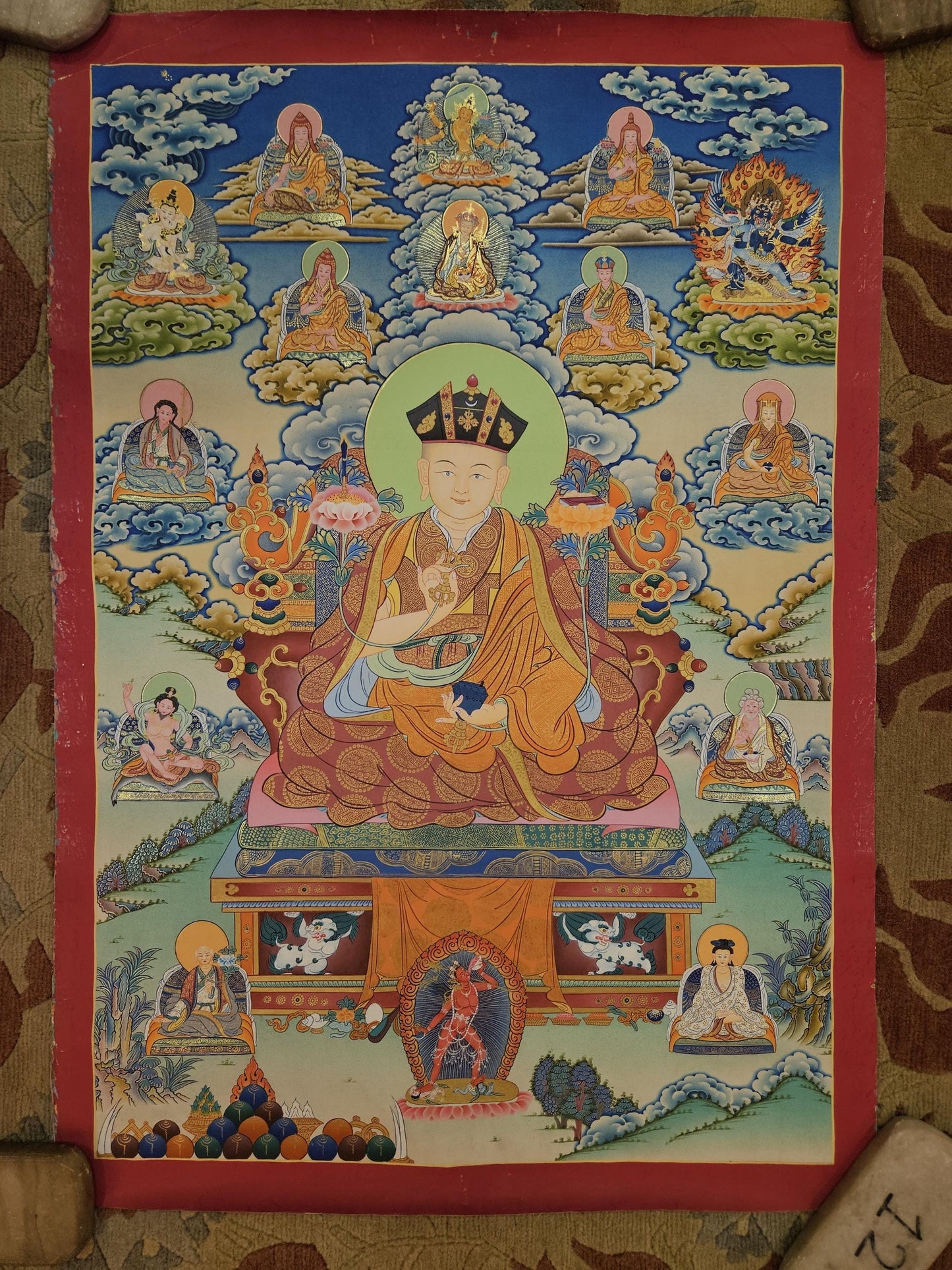 394. The 16th Sixteenth Karmapa, Rangjung Rigpe Dorje Thangka (Thanka).  Free Brocade / Free Shipping.