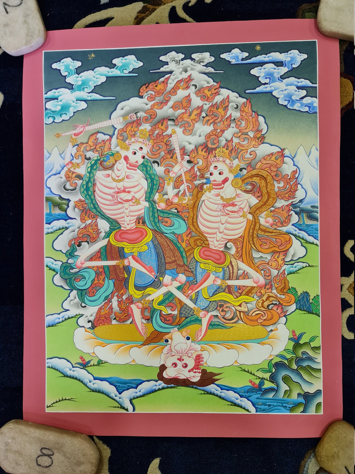 43. Shmashana Adhipati (Chitipati) Thangka (Thanka). Free Brocade / Free Shipping.