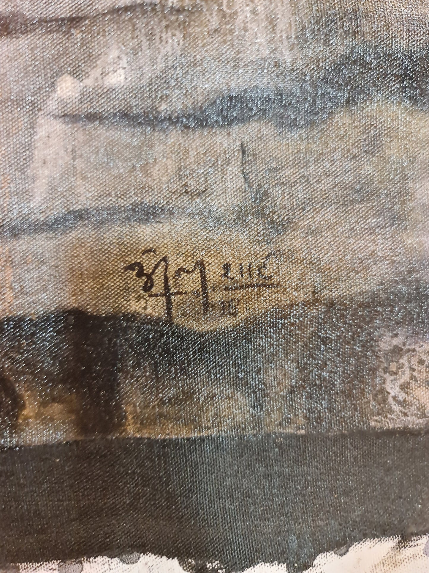 296. Newari Milarepa Thangka (Thanka) Newari Oil Painting Paubha in Canvas. Signed by the Artist. Free Shipping.