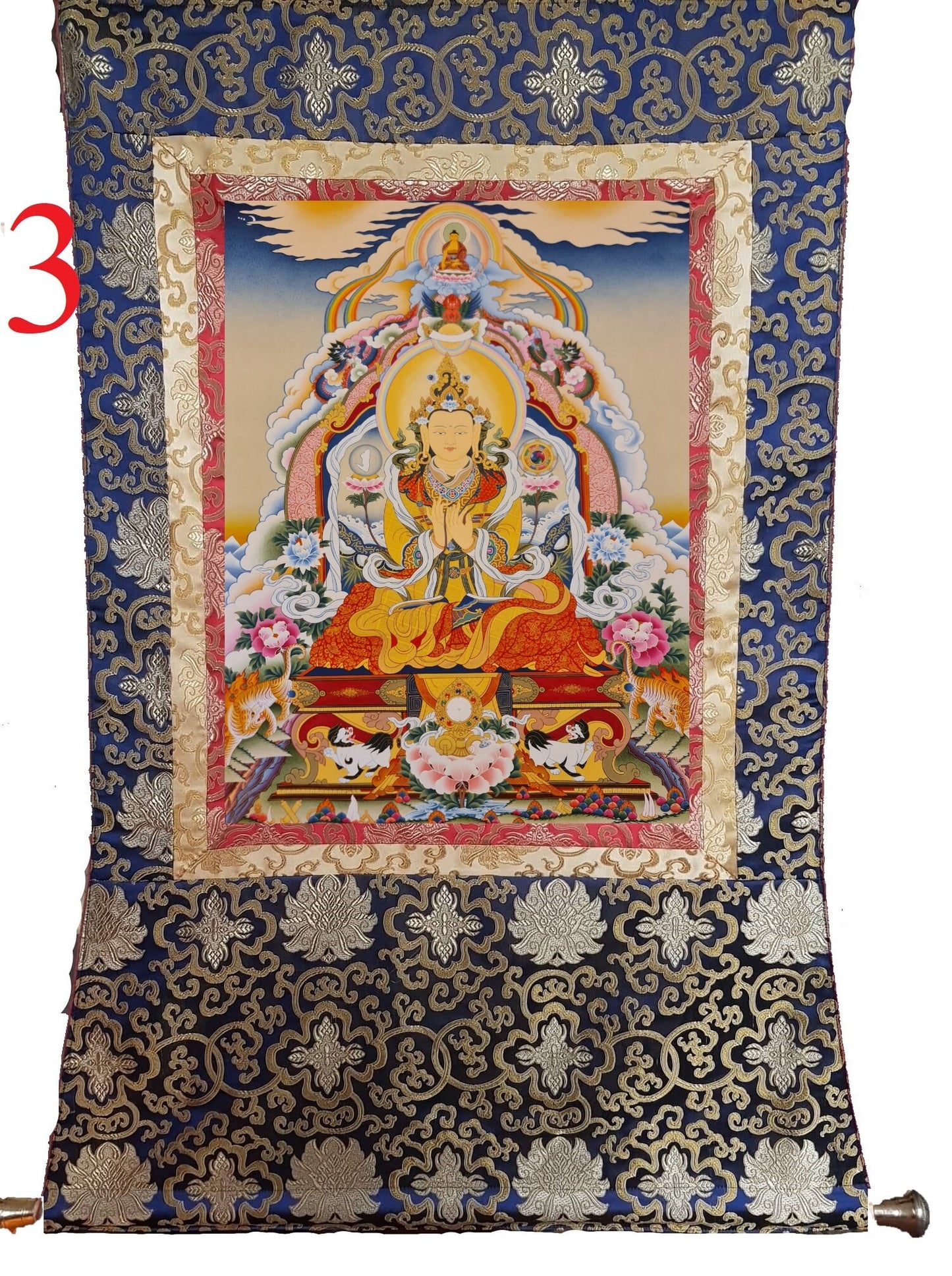 288. Primordial Rigden Shambala Thanka (Thangka). Free Brocade / Free Shipping.