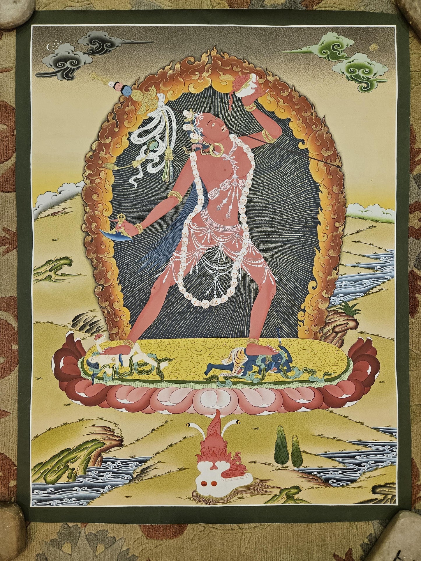 395. Vajrayogini Thangka (Thanka). Free Brocade / Free Shipping.