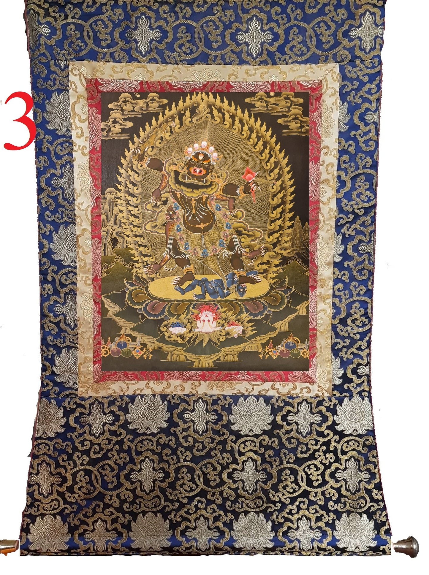 48. Ekajati Tibetan Thangka (Thanka) Painting. Free Brocade / Free Shipping.
