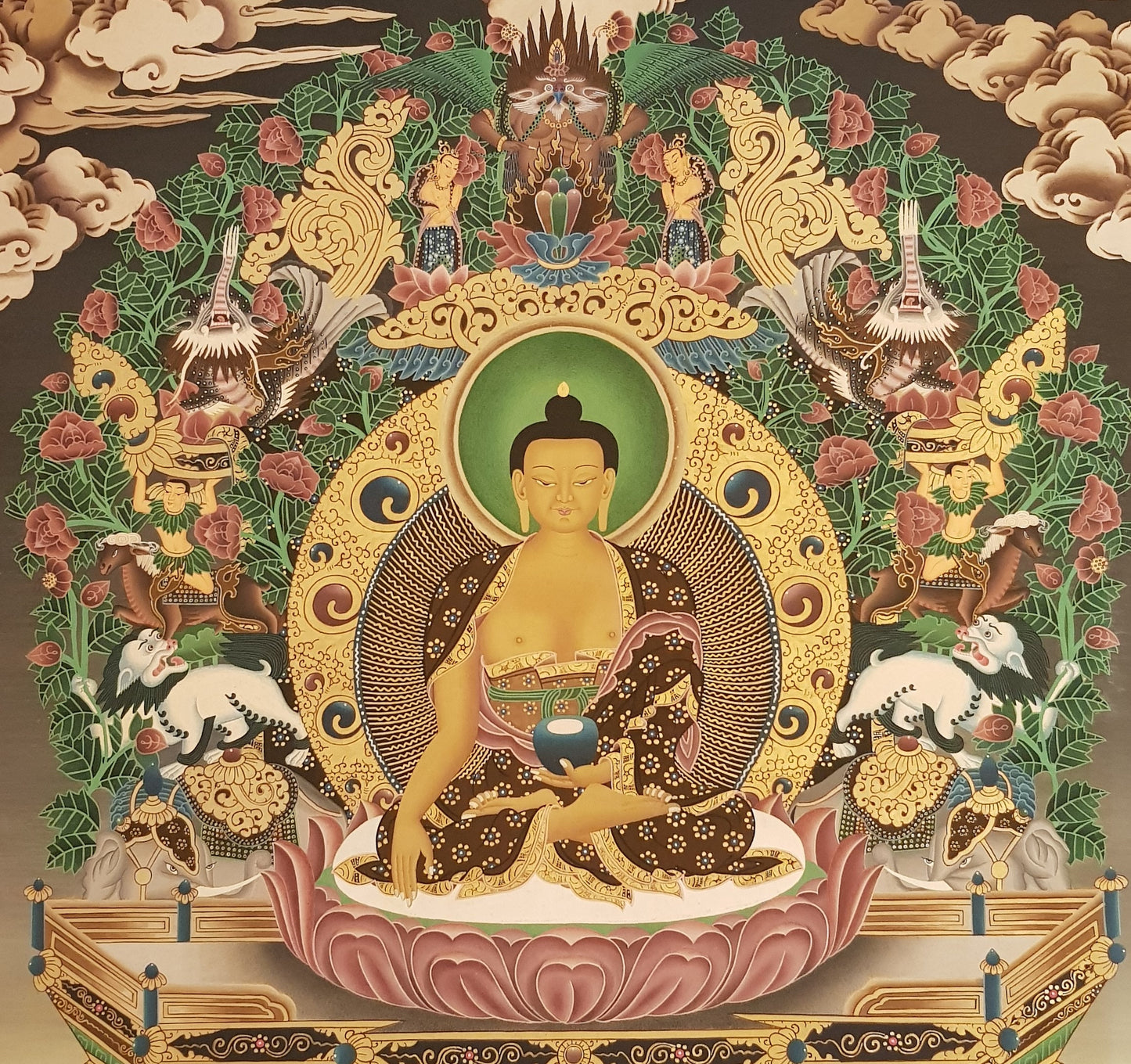 119. Fine Art Shakyamuni Buddha Thangka (Thanka). Free Brocade / Free Shipping.