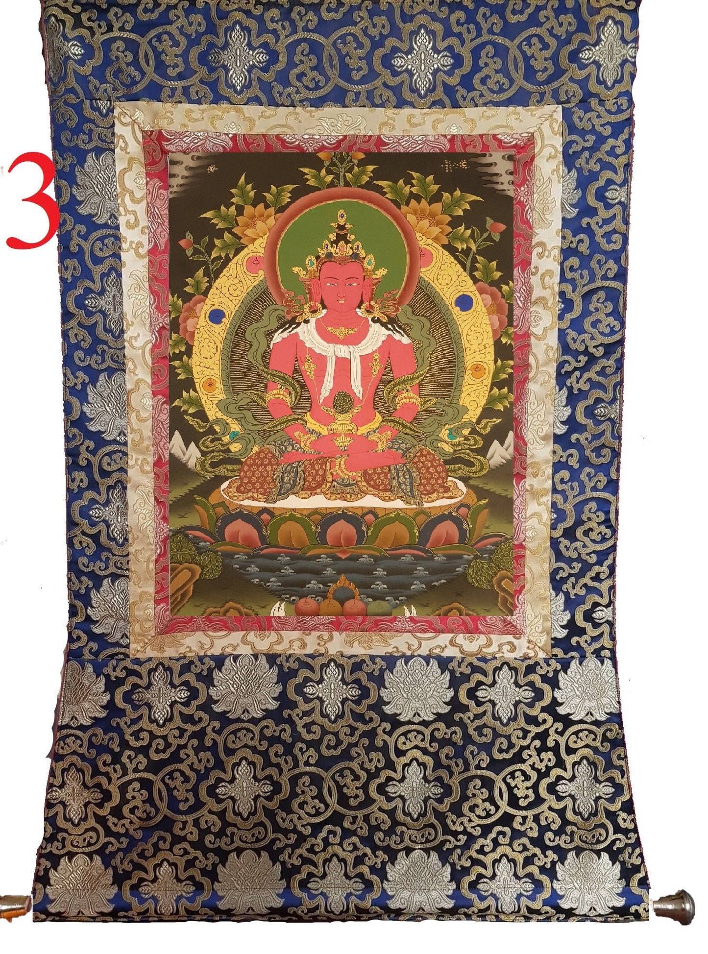 7. Amitayus Thangka (Thanka). Free Brocade / Free Shipping.