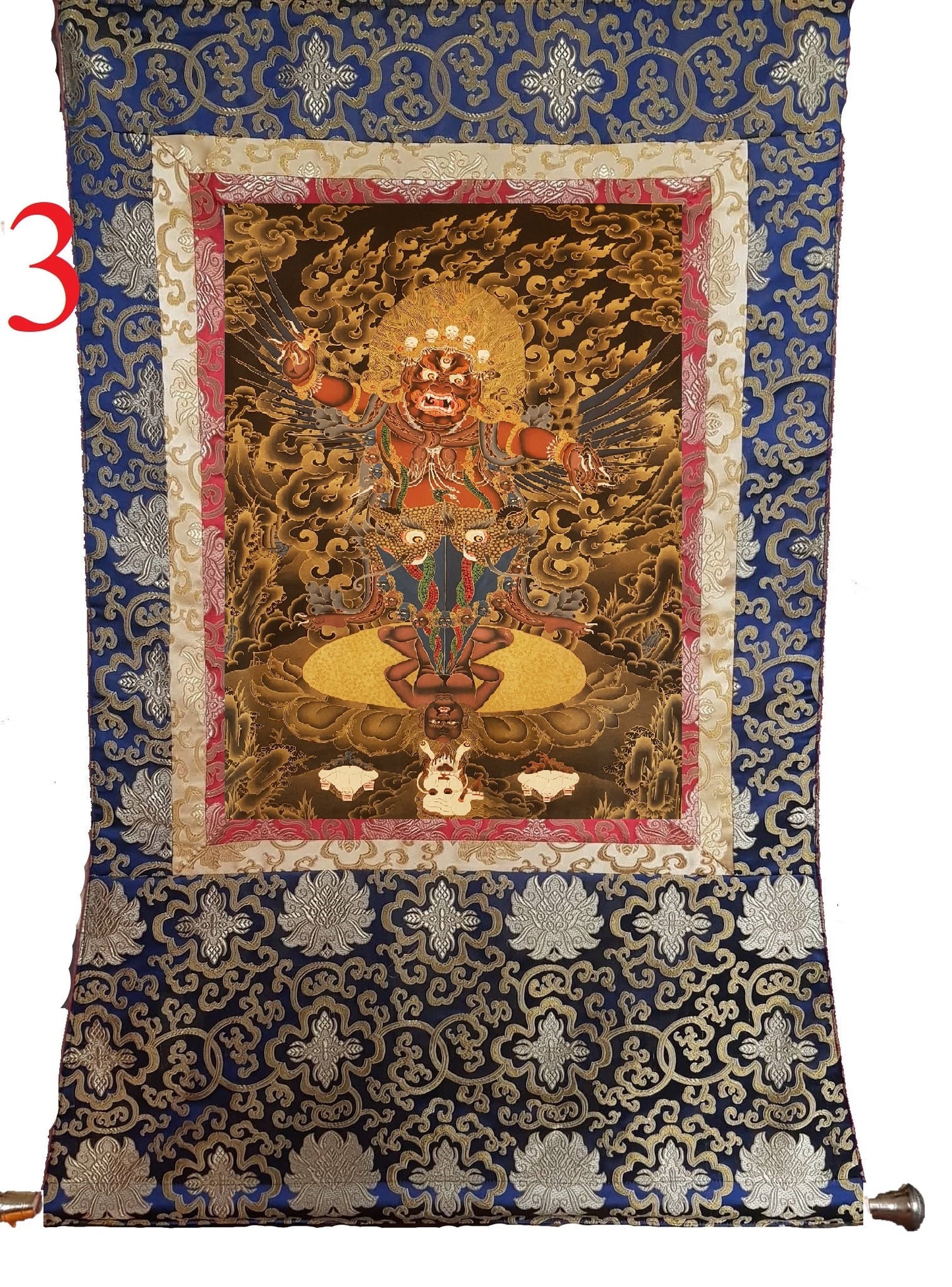 20. Guru Dragpur Thangka (Thanka) Painting. Free Brocade / Free Shipping.