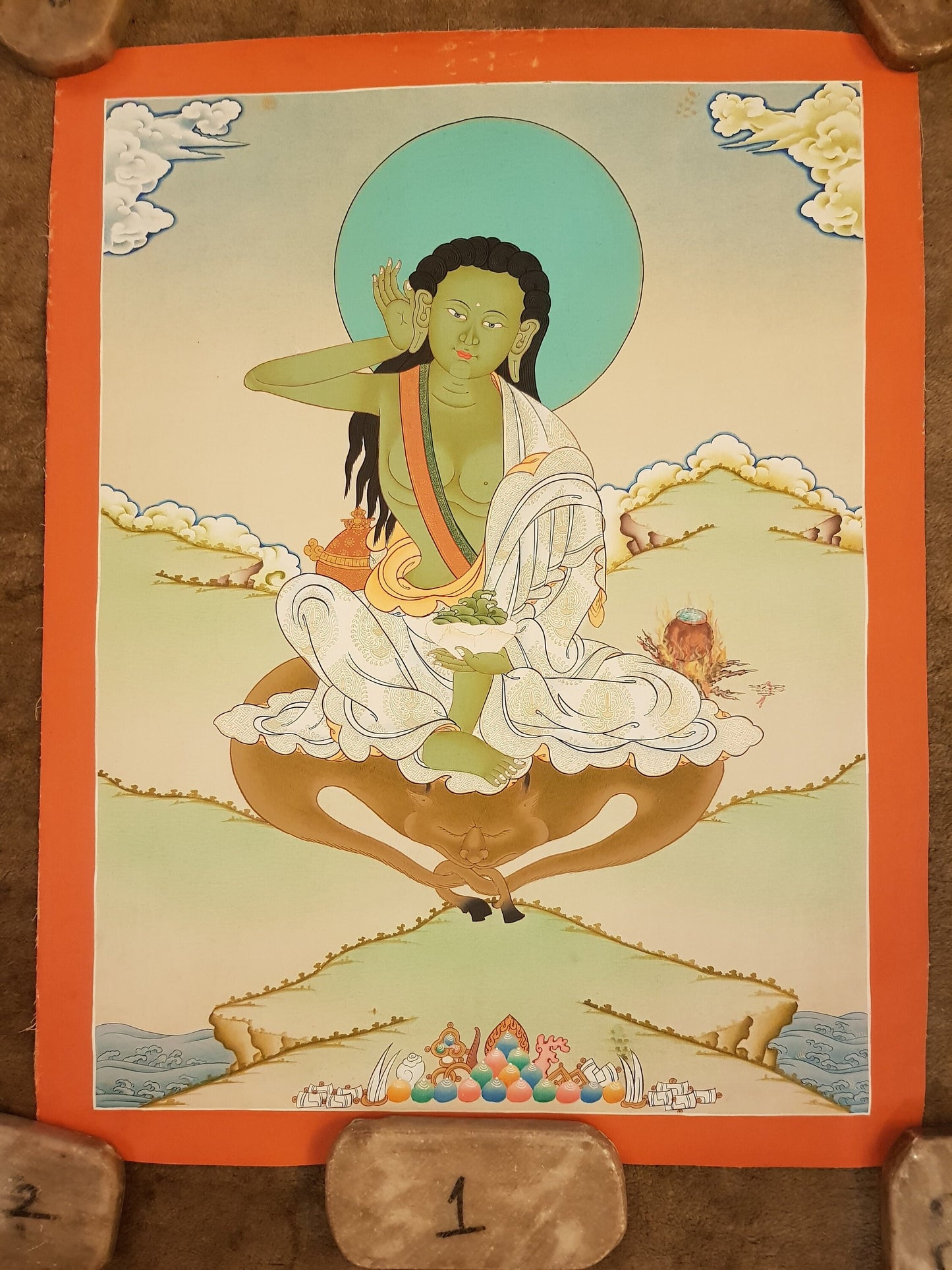 94. Milarepa Thangka (Thanka). Free Brocade / Free Shipping.
