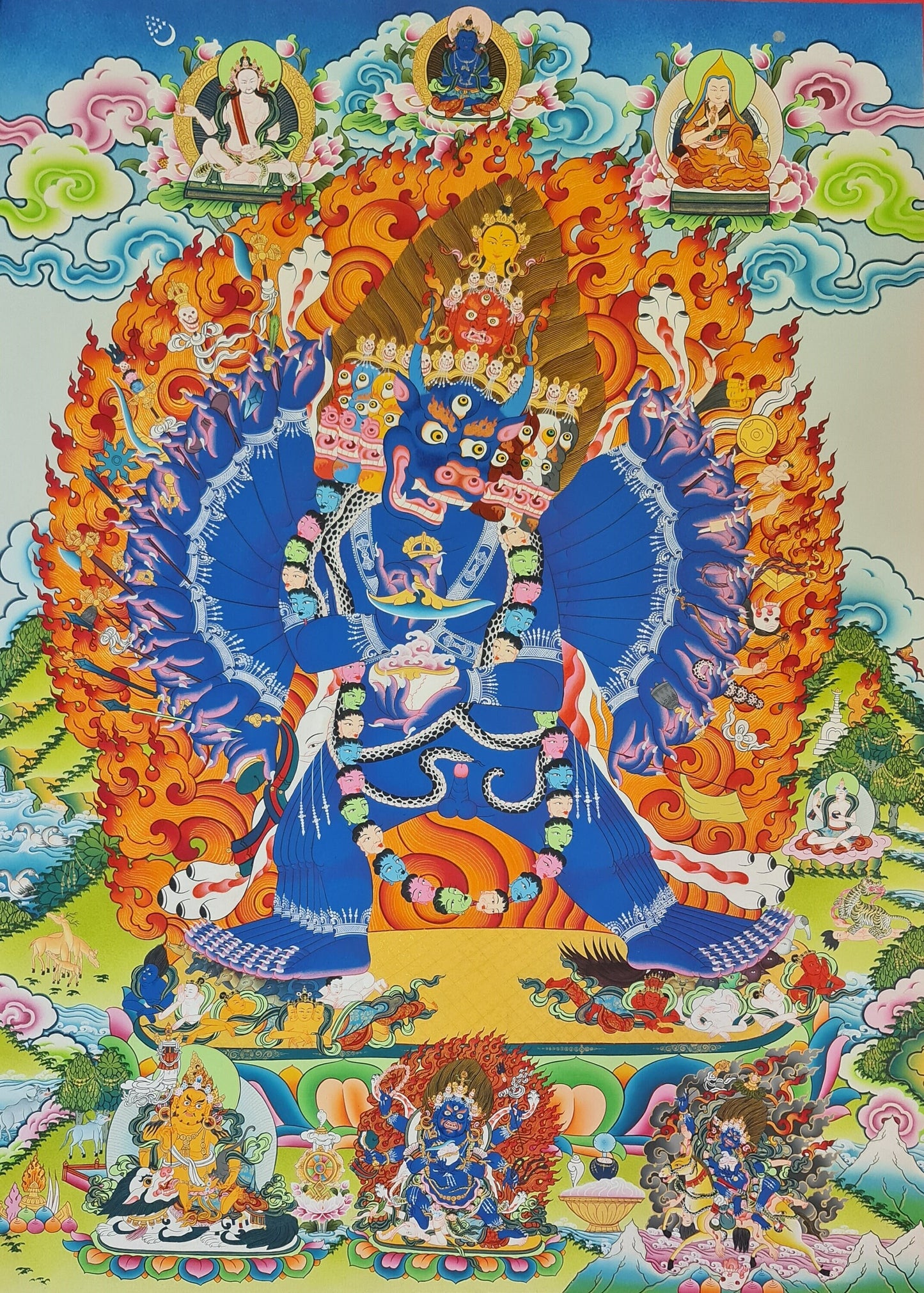 186. Yamantaka Thanka (Thangka).  Free Brocade / Free Shipping.