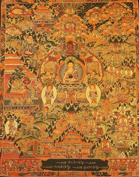 13. Buddha Life Story (Thanka) Thangka. Free Brocade / Free Shipping.
