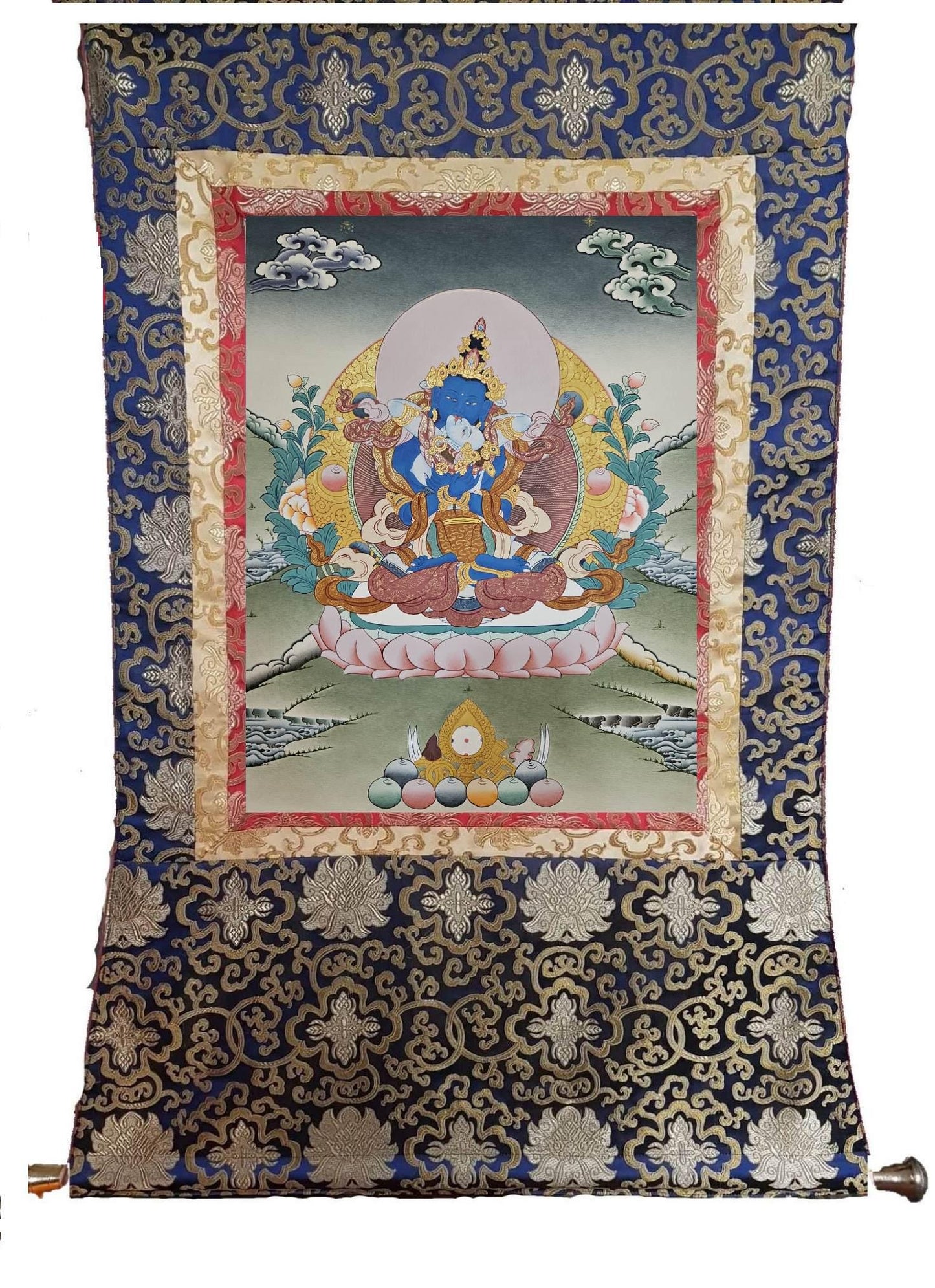 357. Dorje Chang Vajradhara Consort Thangka (Thanka). Free Brocade / Free Shipping.
