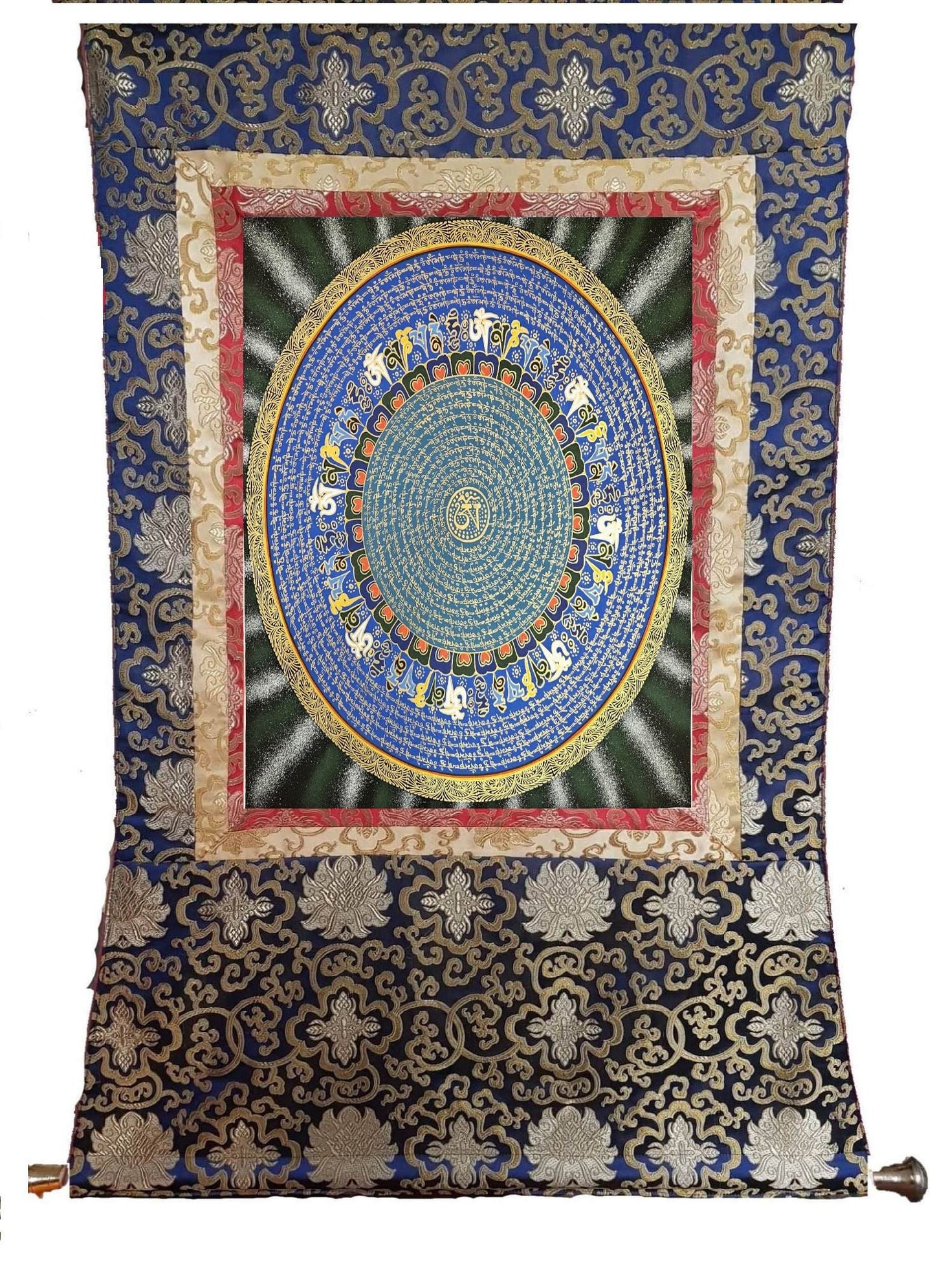 348. Mantra Mandala Thangka (Thanka). Free Brocade / Free Shipping.
