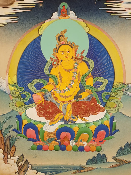 161. Jambhala or Zambhala Thangka (Thanka). Free Brocade / Free Shipping.