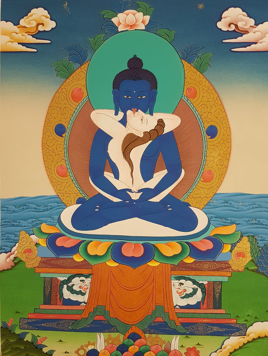 106. Samantabhadra Thangka (Thanka).  Free Brocade / Free Shipping.