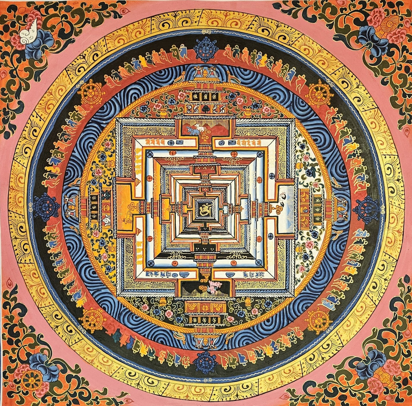 344. Kalachakra Mandala Thangka (Thanka). Free Brocade / Free Shipping.