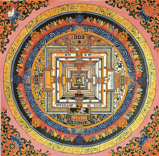 344. Kalachakra Mandala Thangka (Thanka). Free Brocade / Free Shipping.
