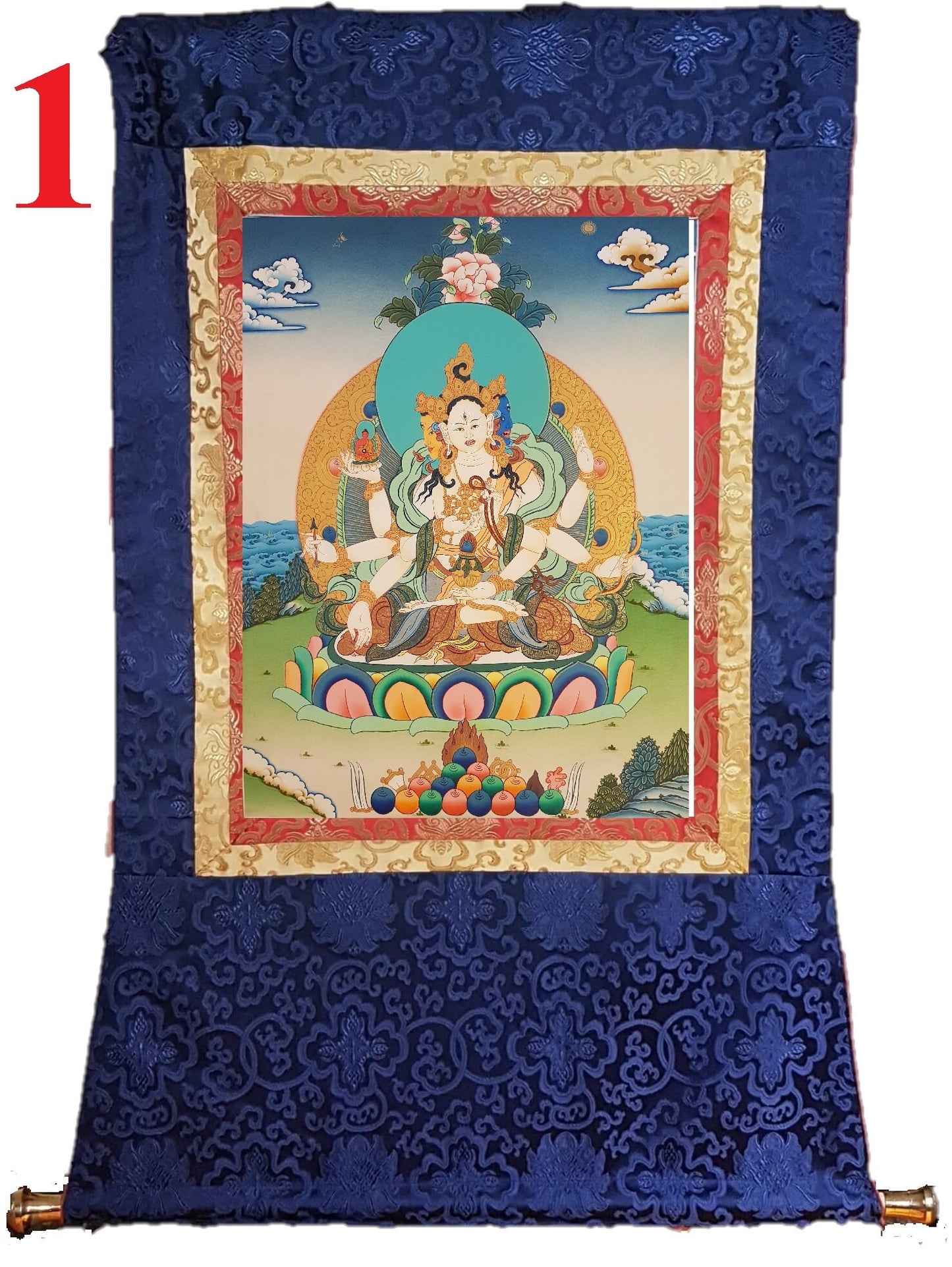 99. Namgyalma Thangka (Thanka).  Free Brocade / Free Shipping.