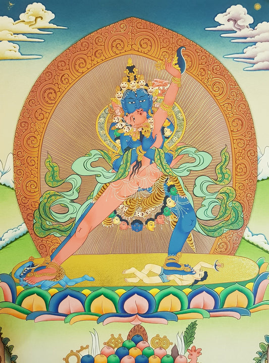 24. Two-Armed Heruka Chakrasamvara with Consort Thangka (Thanka). Free Brocade / Free Shipping.