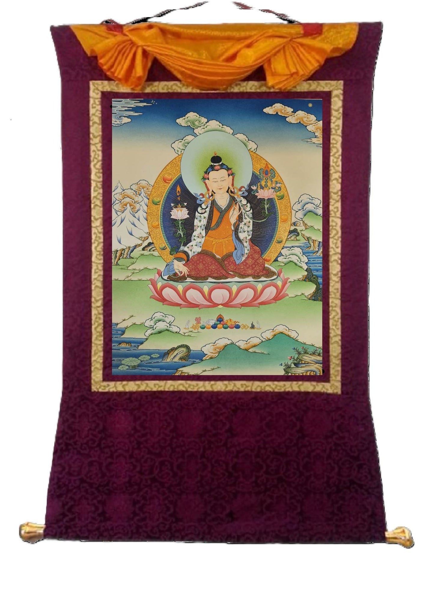 316. Yuthok the Elder "Father of Sowa Rigpa" Thangka (Thanka). Free Brocade / Free Shipping.
