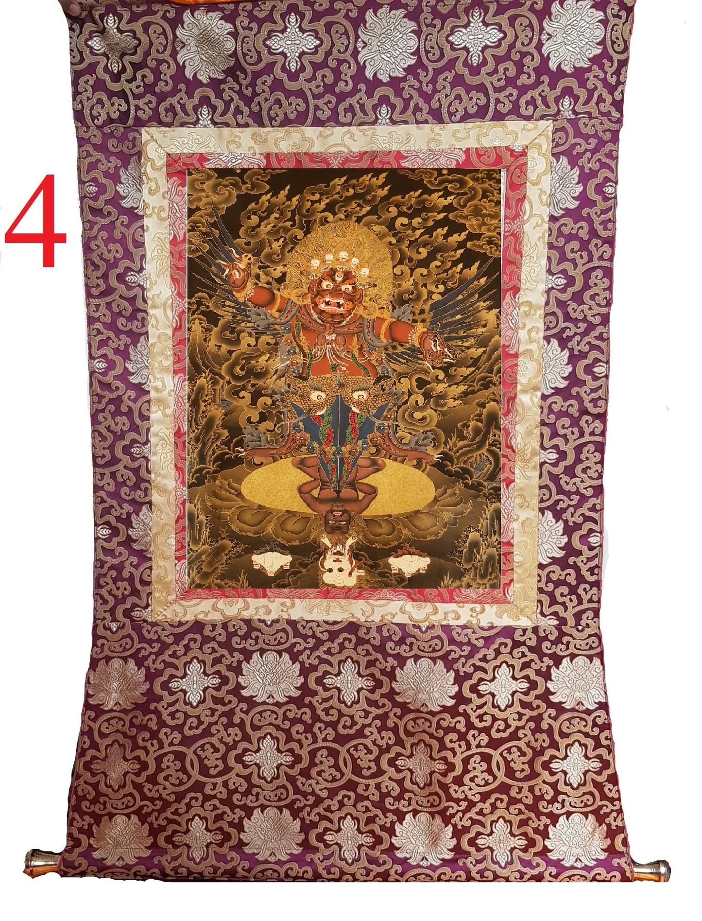 20. Guru Dragpur Thangka (Thanka) Painting. Free Brocade / Free Shipping.