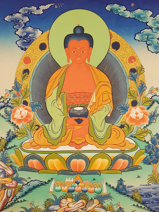 25. Amitabha Buddha Thangka (Thanka). Free Brocade / Free Shipping.