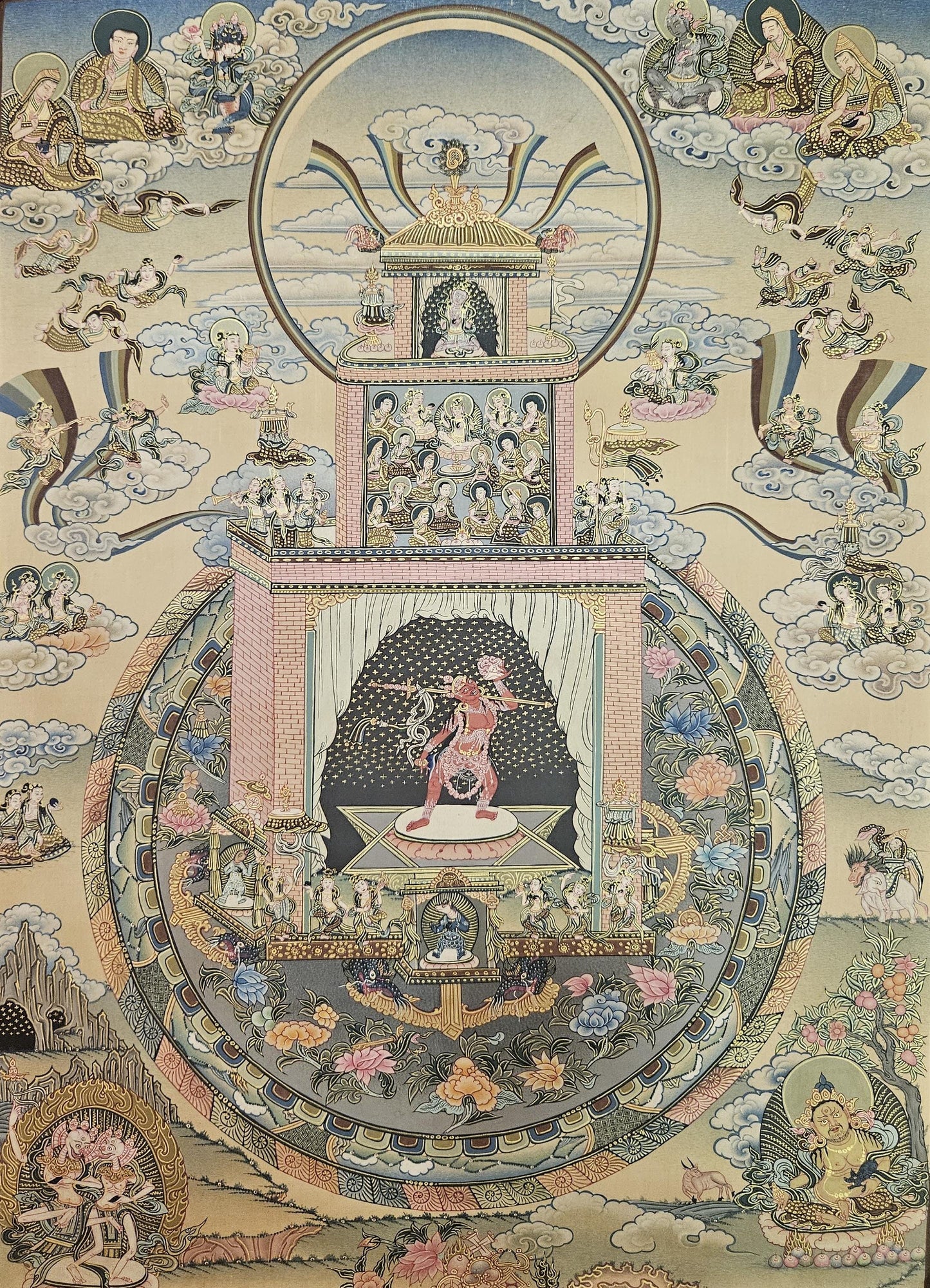 372. Vajrayogini Mandala Thangka (Thanka). Free Brocade / Free Shipping.