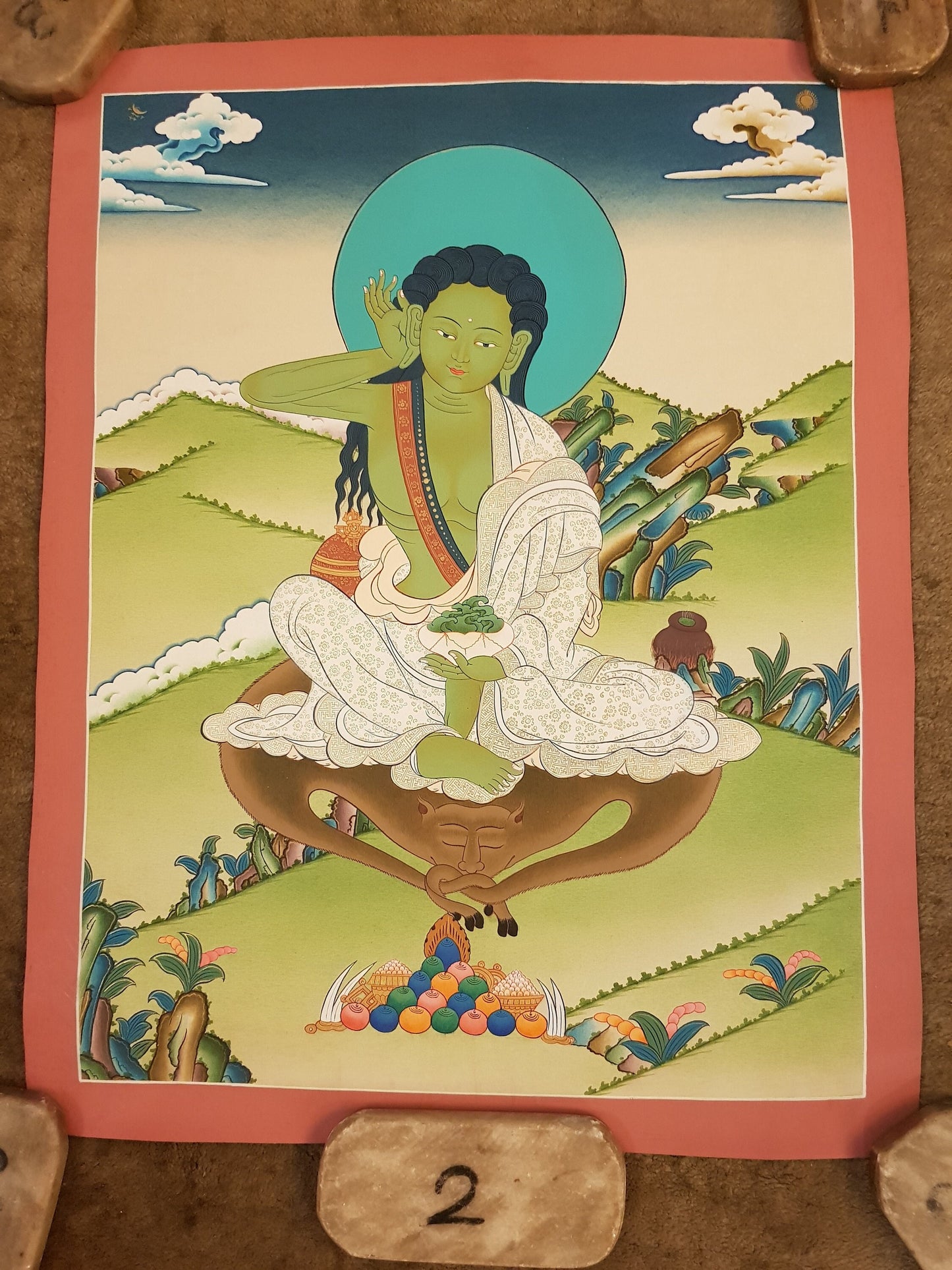 95. Milarepa Thangka (Thanka). Free Brocade / Free Shipping.