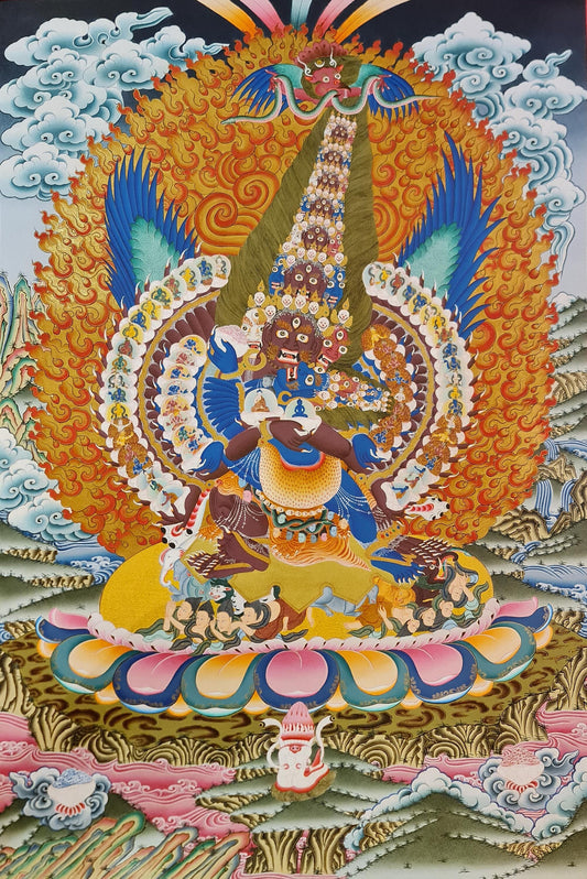 287. Kagye Chemchok Heruka Thanka (Thangka). Free Brocade / Free Shipping.