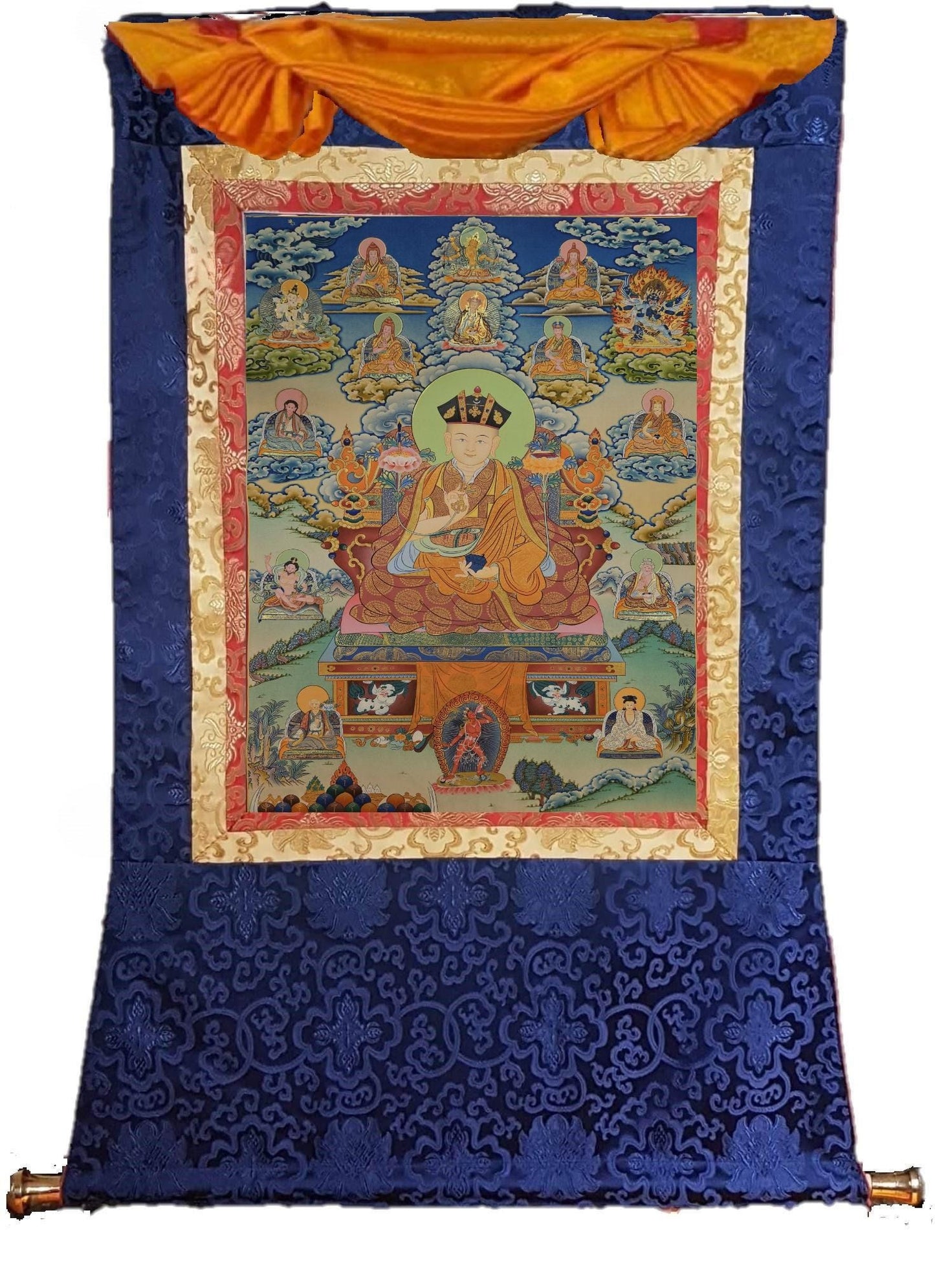 394. The 16th Sixteenth Karmapa, Rangjung Rigpe Dorje Thangka (Thanka).  Free Brocade / Free Shipping.
