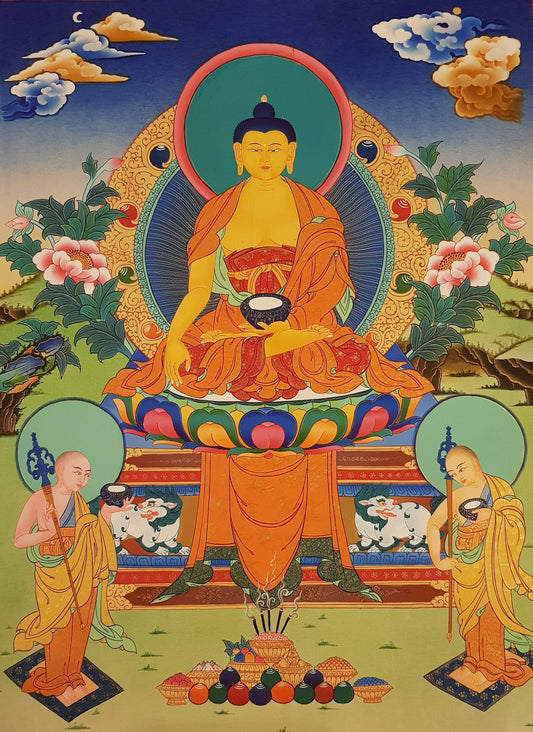 111. Shakyamuni Buddha Thangka (Thanka). Free Brocade / Free Shipping.