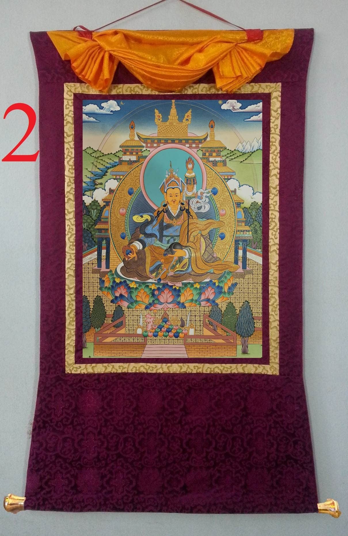 70. Khandro Norlha (Guru Jambhala) Thangka (Thanka). Free Brocade / Free Shipping.