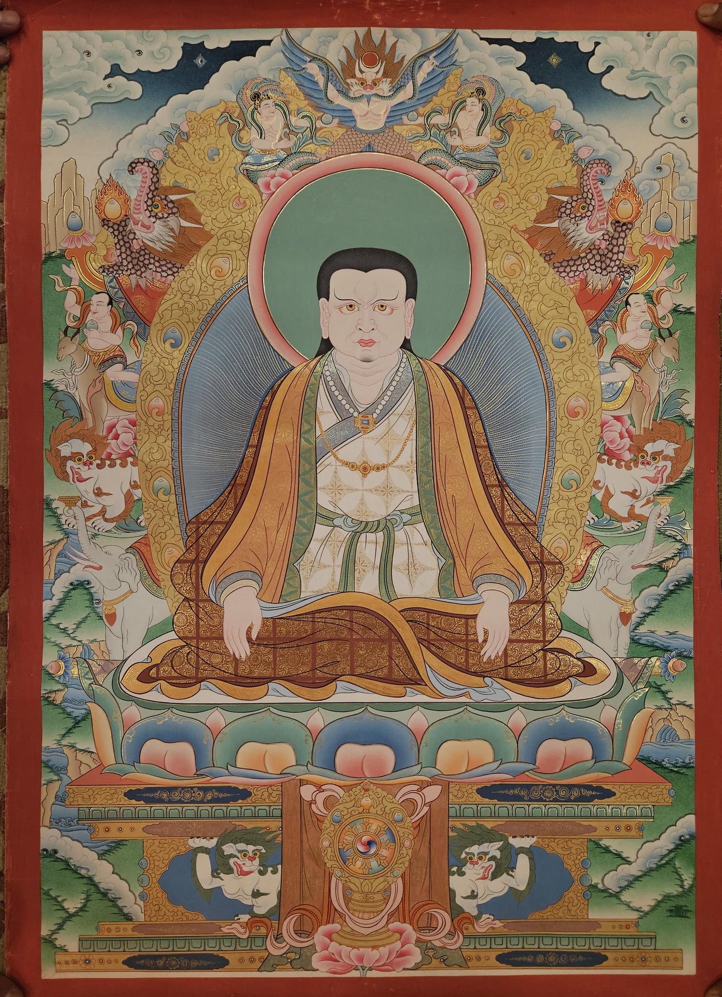 386. High Quality Marpa Lotsawa Thangka (Thanka).  Free Brocade / Free Shipping.