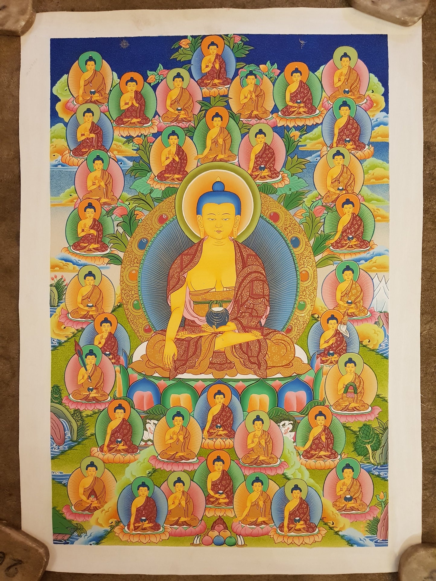 3. 35 Buddha Thangka (Thanka). Free Brocade / Free Shipping.