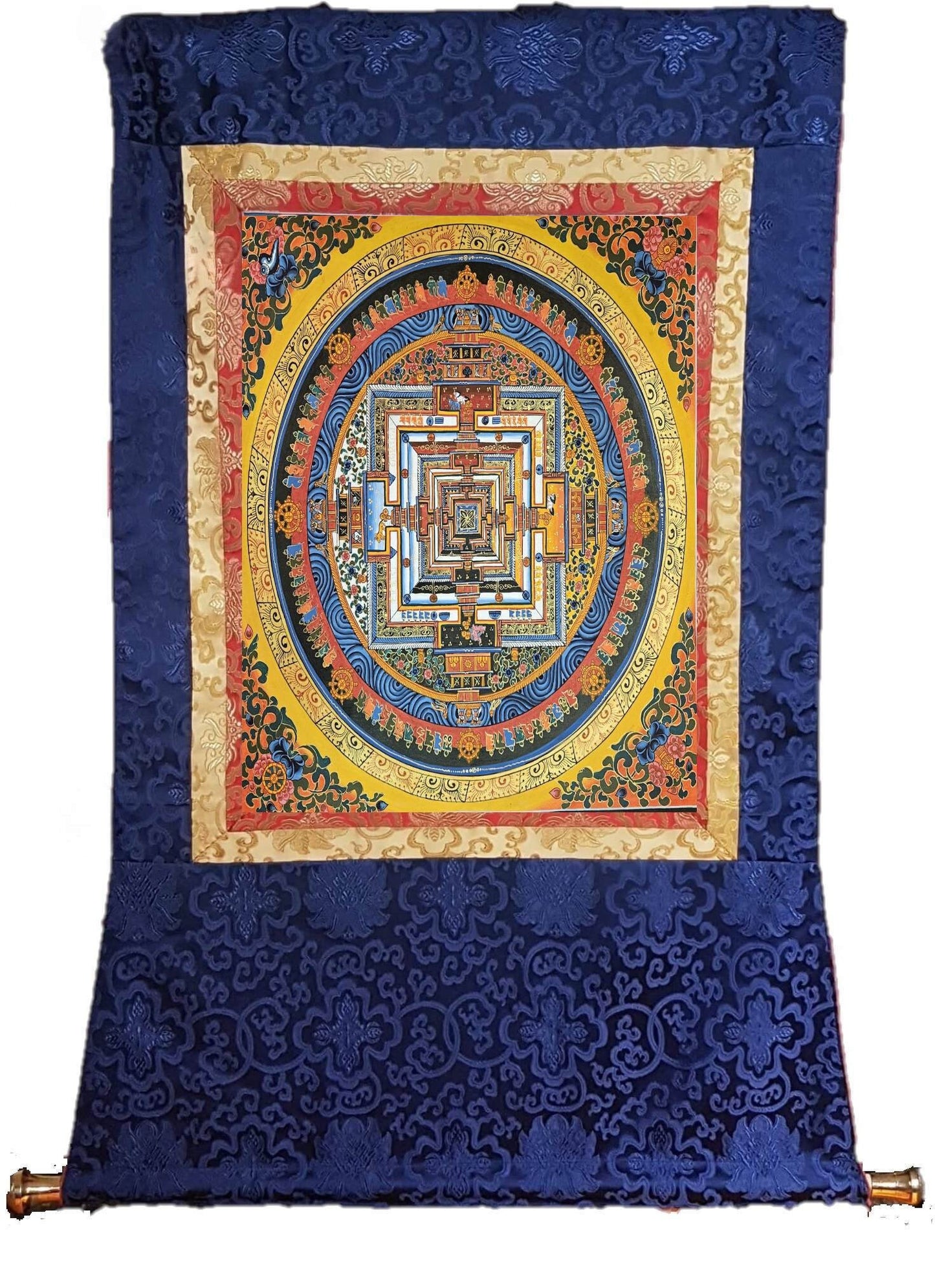 345. Kalachakra Mandala Thangka (Thanka). Free Brocade / Free Shipping.