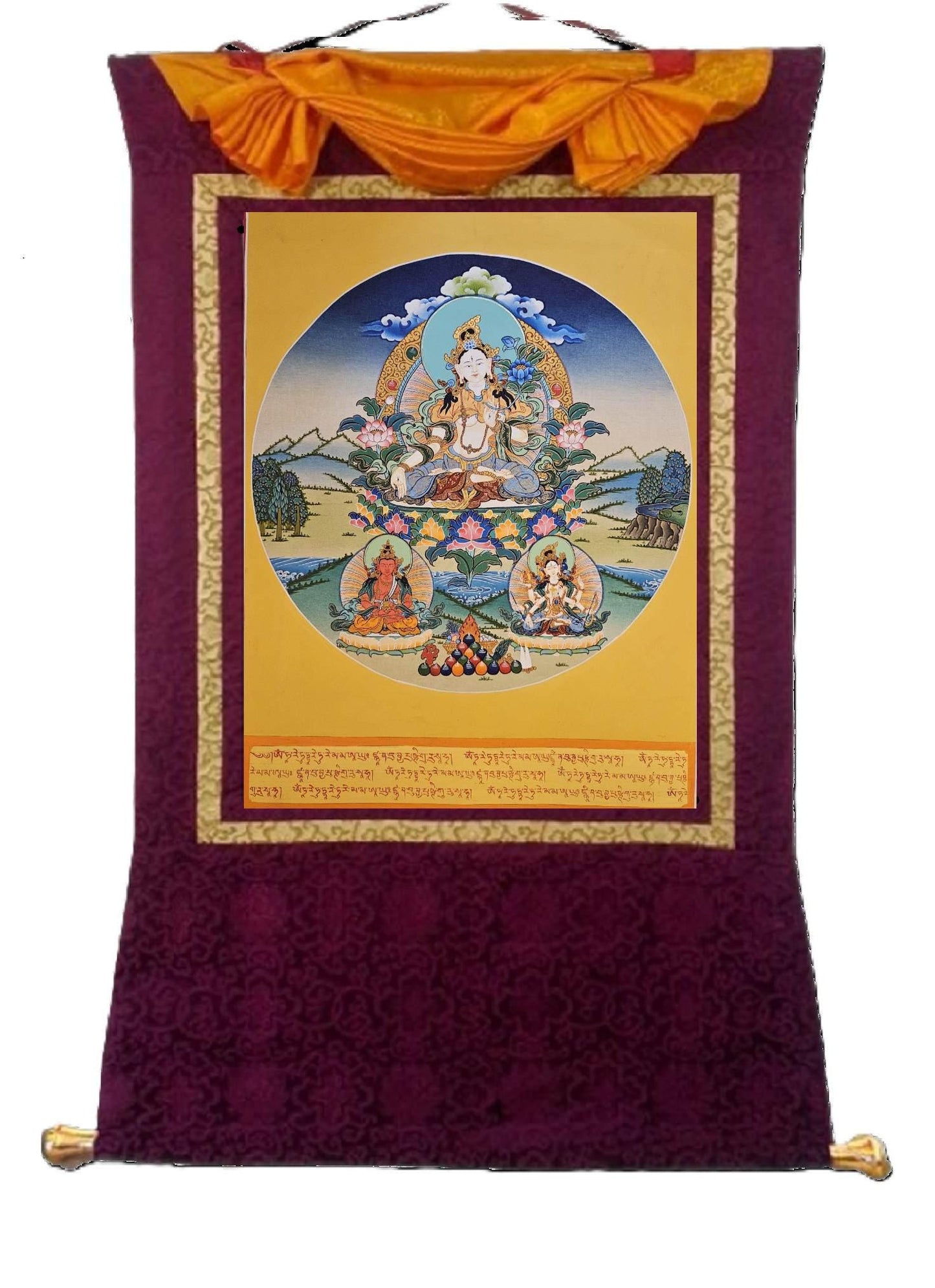 151. White Tara Thangka (Thanka). Free Brocade / Free Shipping.