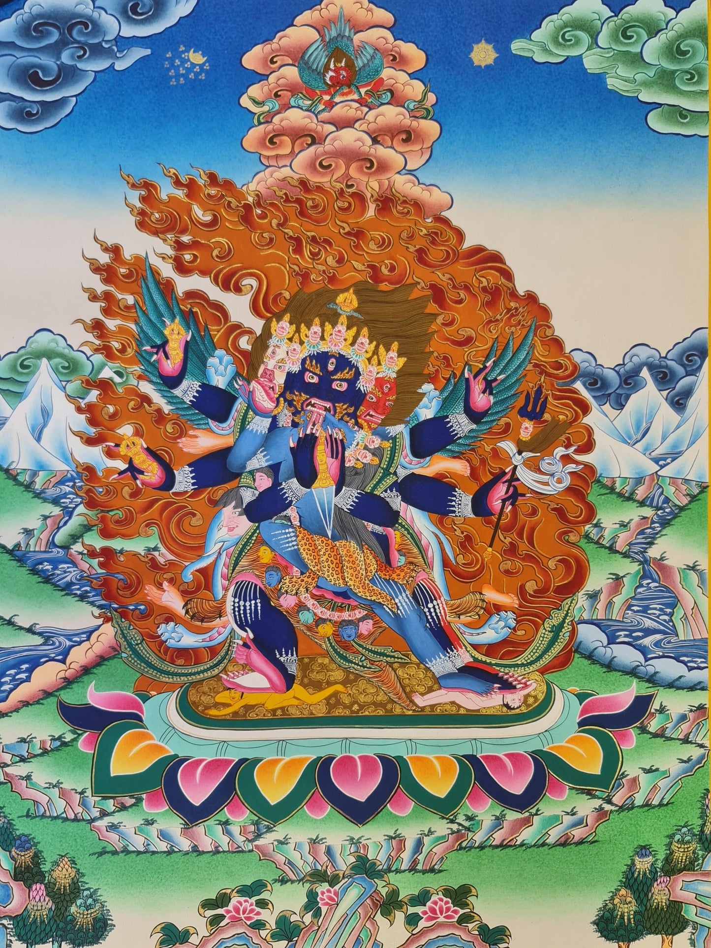 180. Vajra Kilaya (Dorje Phurba) Thanka (Thangka). Free Brocade / Free Shipping.